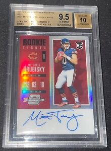Mitch Trubisky 2017 Panini Contenders Optic Red Auto Rookie Card BGS 9.5 10 (RC)