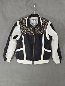 Active Frontier Petite Small Full Zip Windbreaker Jacket Vintage 80s Chain