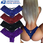 4 Pack Women Underwear Sexy Lace Lingerie Panties G-String Brief Thong Plus Size