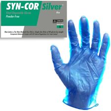 1000PCS  Basic Blue Vinyl Syn-Cor Exam Gloves  L-Size