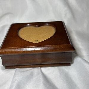 New ListingVintage Wooden Small Jewelry Box With Picture Slot