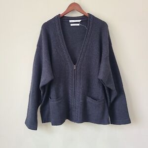 Thos. McLellon Mens 100% Scottish Cashmere Cardigan Sweater Gray Size XL Knit
