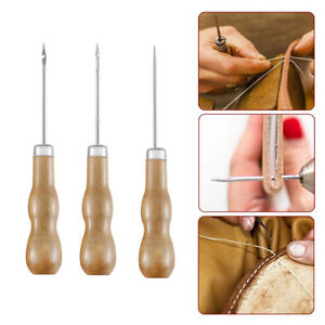 3X Leather Sewing Awl Tools Shoes Repair Hole Maker DIY Craft Stitch Needle Cone