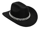 Western Cowboy Hat for Men Women - Classic Felt Wide 7-7 1/4, Black-stlye 6