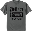 Mens Graphic Tees Funny 80's Kids T-shirt Never Forget Cassette VHS 80 Nostalgia
