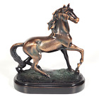 VTG Bronzed Resin Prancing Stallion Figure  -  Horse, Pony, Wild, Bronco, Statue