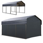 10x15'Metal Carport Garage Outdoor Canopy Heavy Duty Shelter Car Shed w/Sidewall