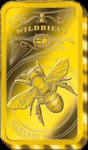 2021 Germany Wild Bee Pure Gold Bar 9999 Proof Coin Insect WWF Wildlife Red Book