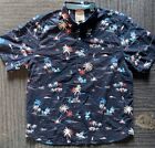 Tommy Bahama Disney Parks Mickey Mouse Mens Shirt  XL Blue Tencel Cotton Blend