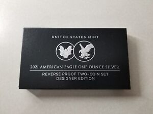2021 American Silver Eagle Designer Edition 2-Coin Reverse Proof Set OGP/COA