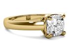 Solitaire Classic 1.03 Ct VS1 G Lab Created Cushion Cut Diamond Ring Yellow Gold