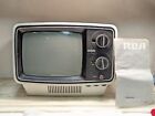 70's Vintage Portable RCA Solid State TV Works! Mid Century Small Dial White