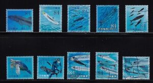 Japan 2023 Sea Life Series No. 7 84Y Complete Used Set of 10 Stamps