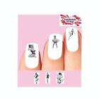 Waterslide Nail Decals Set of 20 - Sexy Pinup Girls Black & White Assorted