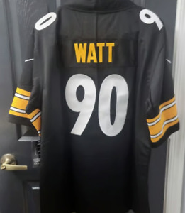 TJ Watt 90 Pittsburgh Steelers Custom Stitched Black Jersey Large