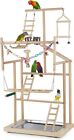 Pet Parrot Playstand Parrots Bird Playground Bird Play Stand Wood Perch