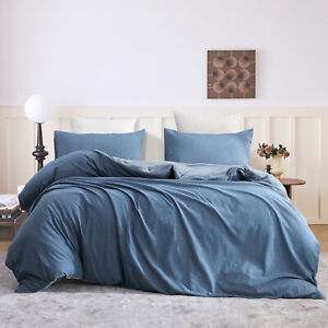 Luxury 3 Piece Flannel Duvet Cover Set Reversible Hotel Quality Ultra Soft Queen