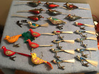 LOT OF VINTAGE HAND PLASTIC & GLASS BIRD HOOK & CLIP ON CHRISTMAS ORNAMENTS READ
