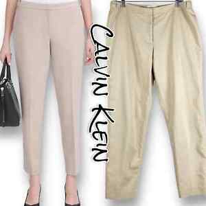Calvin Klein Highline Straight Leg Khaki Pants Womens Size 12