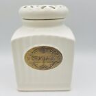 THL Farmhouse Sugar Canister Jar Lace Lattice Top Classic French Chic Home