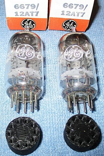 2 NOS General Electric 6679 12AT7 Vacuum Tubes 1970's Vintage Audio Twin Triodes