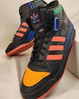 Adidas Men’s Sneakers EVH-791004-size 11 High Top-Orange/Black- /Red-stripes