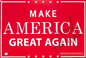 Donald J. Trump ~ SIGNED Red 2016 MAGA Autographed Campaign Poster ~ PSA DNA
