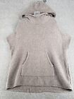 James Perse Sweater One Size Brown Hooded Poncho Pullover Wool Blend Ladies