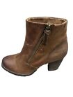 Clarks Indigo women's brown pebbled glove leather zip up ankle boots size 8.5M
