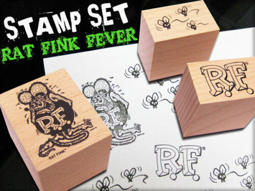 Rat fink Goods Stamp Set Green Monster Bland Fashion hotrod Brother Ed Roth set3