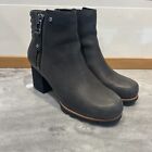 SOREL Danica Waterproof Ankle Bootie Sz 8 Gray Quarry Black Leather NL2547-052