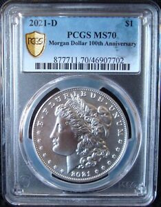 2021-D Morgan Silver Dollar 100th Annv - PCGS MS 70 - GS - Include Mint Pack