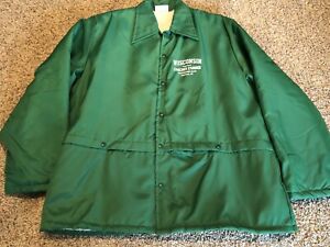 Vintage Coaches Jacket Mens XXL Green Nylon Snap Button Lined Gem Sportswear