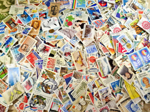 100 Assorted Cancelled US POSTAGE STAMPS Big Variety for Paper Crafts Art Mosaic