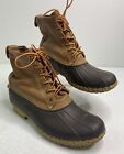 LL Bean Men’s Women’s Brown Leather 8 Inch Lace Up Duck Bean Boots Sz M9/W11