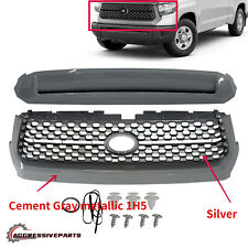 Fit 14-18 Toyota Tundra Hood Bulge Molding Cement Gray Metallic 1H5&Front Grille