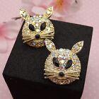 Vintage Pair Ab Pave Rhinestone Rabbit Bunny Set of 2 Scatter Pins Brooches