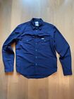 Topo Designs MiUSA Navy/Turquoise Long Sleeve Snap Button Shirt Size medium