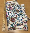 Vintage Cotton Fabric  54” X 70”, Botanical & Stripe, Mod Chinoiserie, MCM