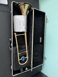 Getzen 451 Trombone With Case Scratches And Name Carved Into Instrument See Pics