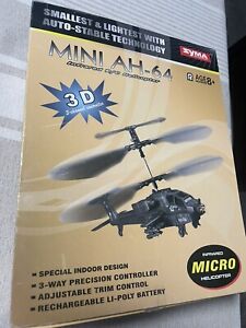 New ListingAH-64 MINI INFRARED R/C HELICOPTER SYMA 3 CHANNEL SMALLEST LIGHTEST MICRO