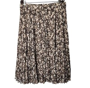 Lane Bryant Women's Plus Size 14/16 Leopard Print Sheer Pleated Lined Knee Skirt