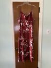 Cranberry pinks floral satin long maxi gown nightgown sz 3XL