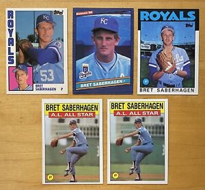 Brett Saberhagen Lot Of 5 With 1984 Topps Traded XRC Kansas City Royals EX-NM