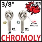 3/8''-24 MALE LH + RH 3/8'' BORE CHROMOLY HEIM JOINT ROD END W/ JAM NUTS KIT