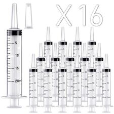 16 Pack 20ml Large Plastic Syringe, Large Syringes Without Needle for Scientific