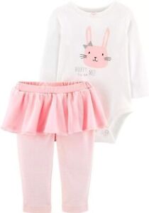 Carter's Baby Girls' 2-Piece Bunny Bodysuit & Tutu Pant Set  NB-24M