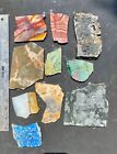 Mixed lot of unfinished slabs, rough gemstone slabs for cabbing