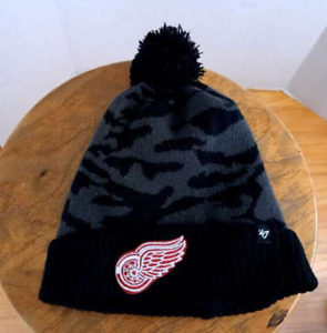 Vintage Detroit Red Wings Hockey Winter Camouflage Beanie 47 Brand