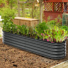8ftx2ftx1.4ft Outdoor Galvanized Raised Garden Bed Kit Patio Large Planter Box
